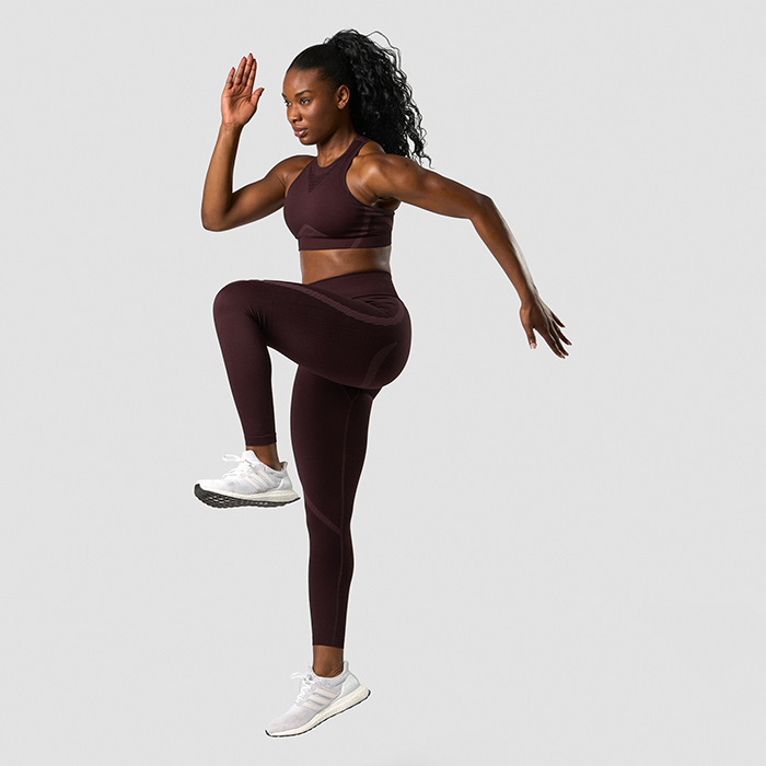 Impact Seamless V-shape Tights, Burgundy 8826