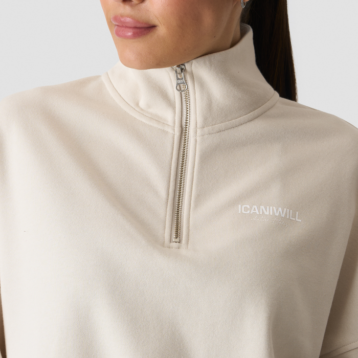 Everyday Terry Sweatshirt 1/4 Zip Ljusbeige