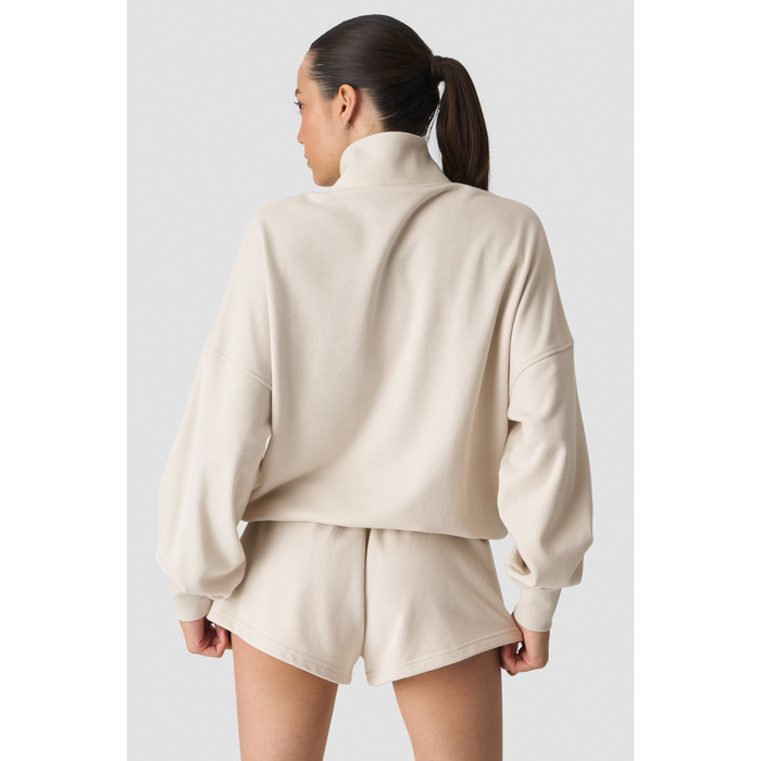 Everyday Terry Sweatshirt 1/4 Zip Ljusbeige