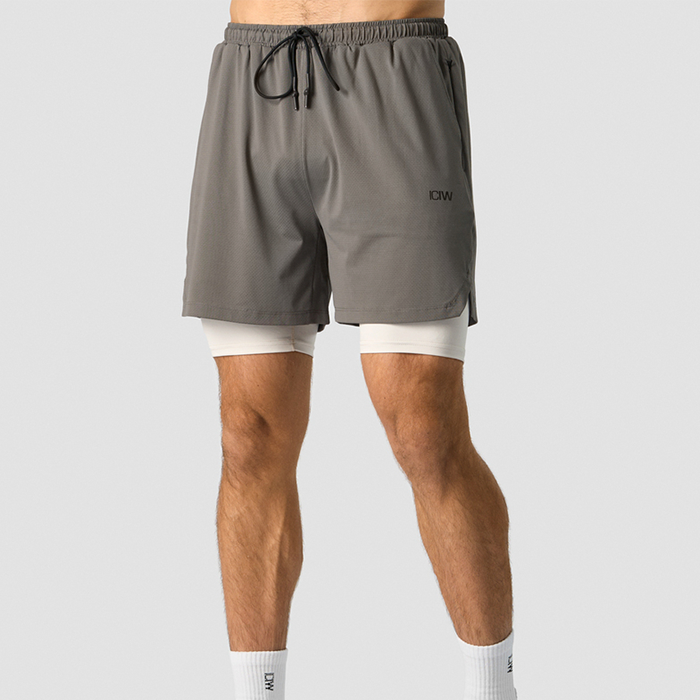 ICANIWILL Stride 2-in-1 Shorts Grey