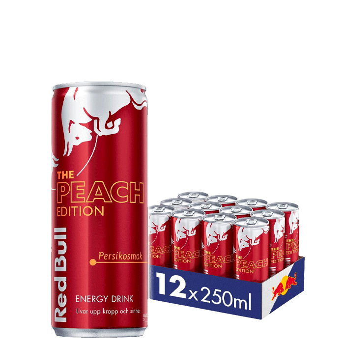 Bild av 12 x Red Bull Energidryck, 250 ml, Peach