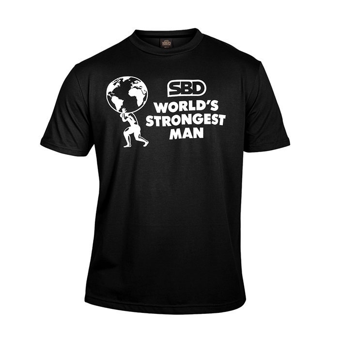 SBD World's Strongest Man T Shirt Dam Svart