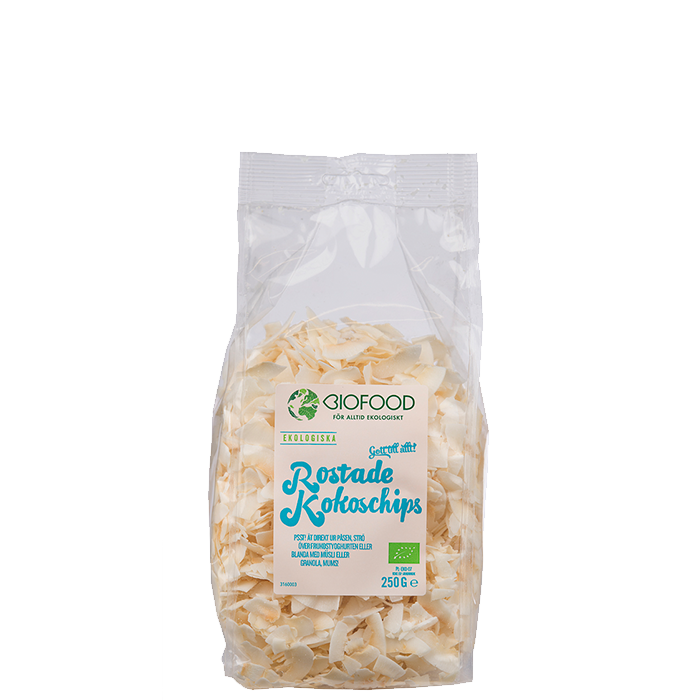 Rostade kokoschips 250 g