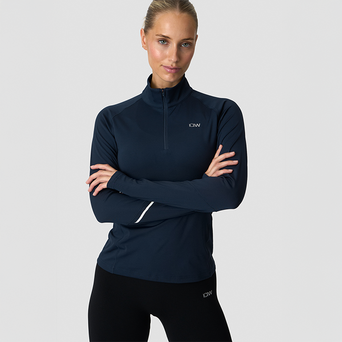 Everyday L&aring;ng&auml;rmad Randig 1/4 Zip Bl&aring;