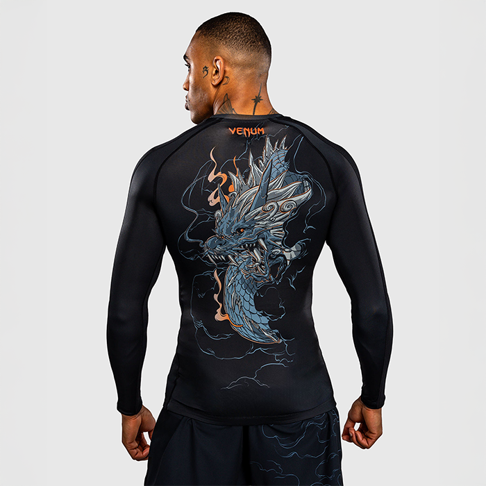 Venum Thunder Dragon Långärmad Rashguard Svart Grå Koppar