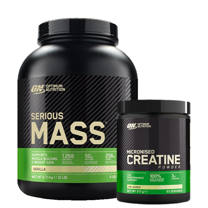 Läs mer om Serious Mass Gainer, 2727 g + Creatine Powder, 300 g