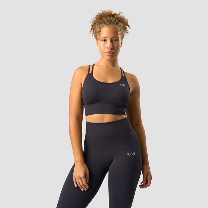 Läs mer om Ribbed Define Seamless Sports Bra, Dark Graphite