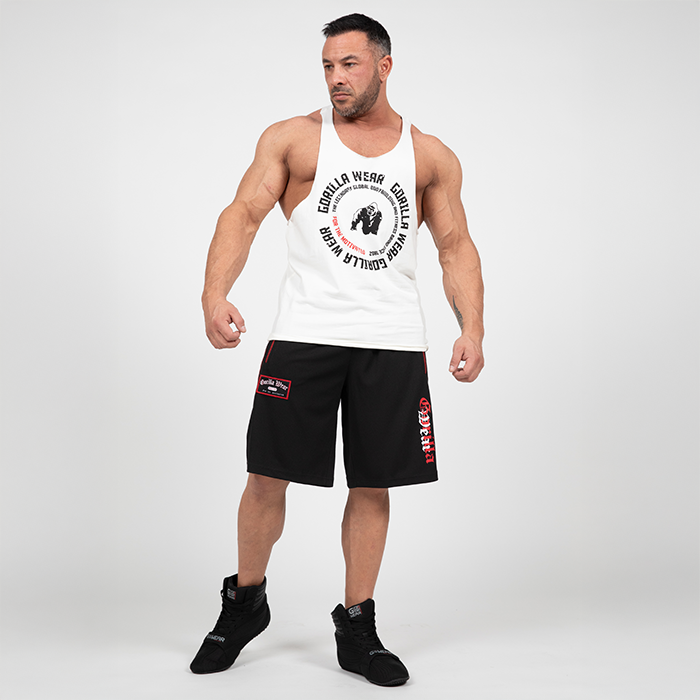Marlow Mesh Shorts Svart R&ouml;d