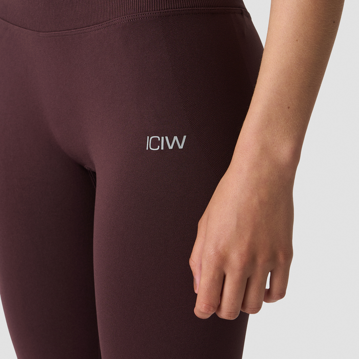 Smooth Seamless V-formade Tights Mid Rise Brun
