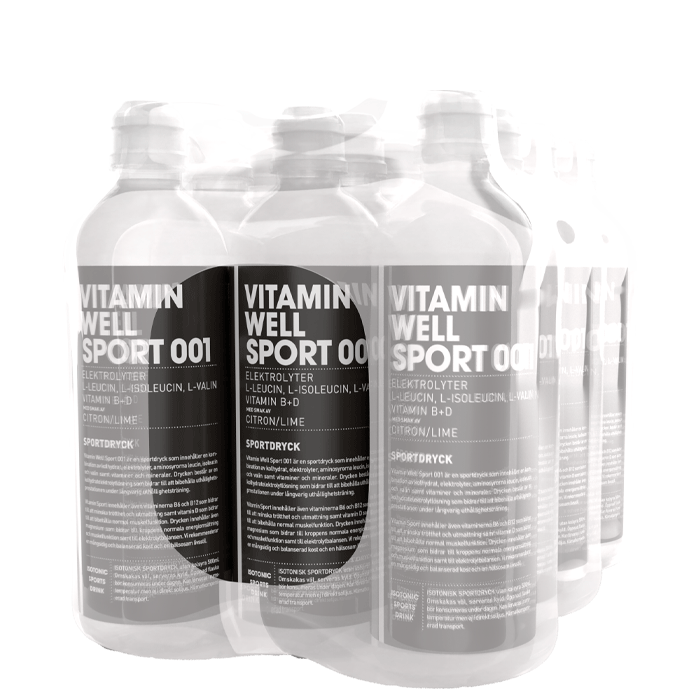 12 x Vitamin Well Sport 001 500ml Lemon/Lime Kort datum