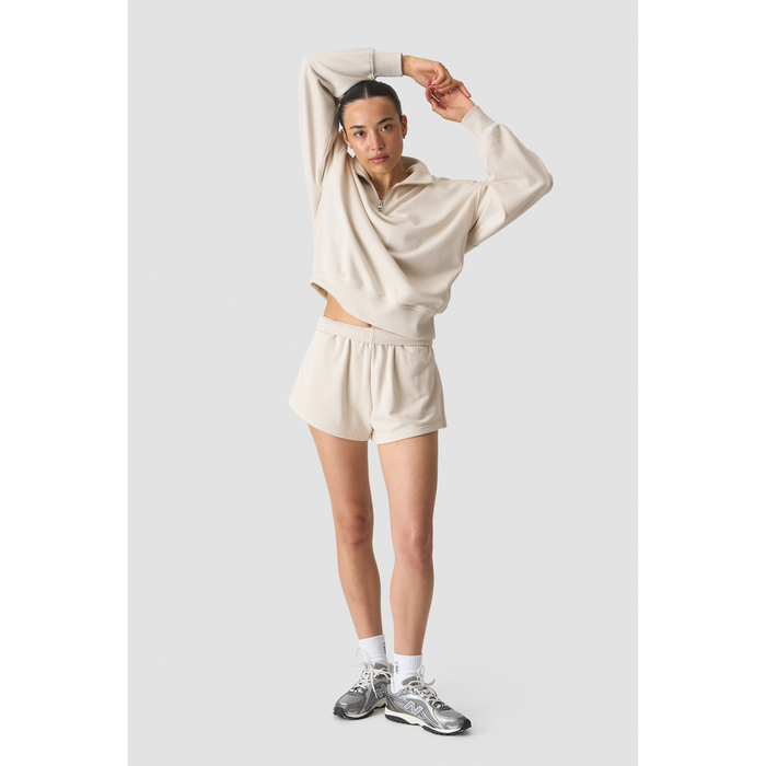 Everyday Terry Sweatshirt 1/4 Zip Ljusbeige