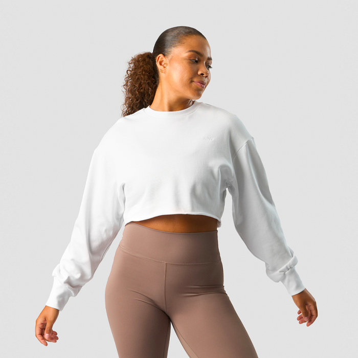 Läs mer om Nimble Cropped Crewneck, White