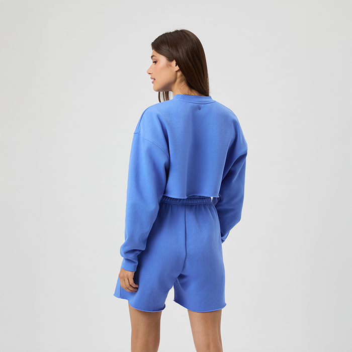 Studio Oversized Croppad Sweatshirt Marinbl&aring;