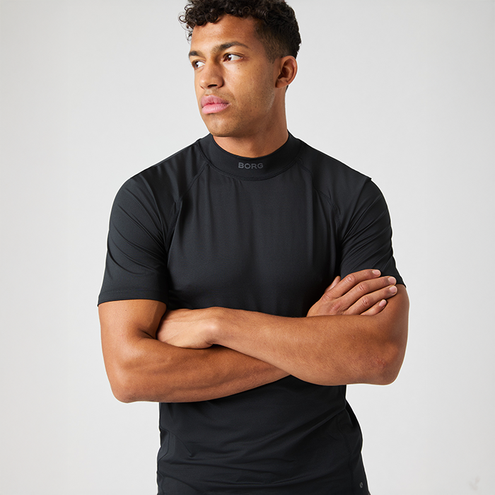 Mock Neck T‑shirt Svart