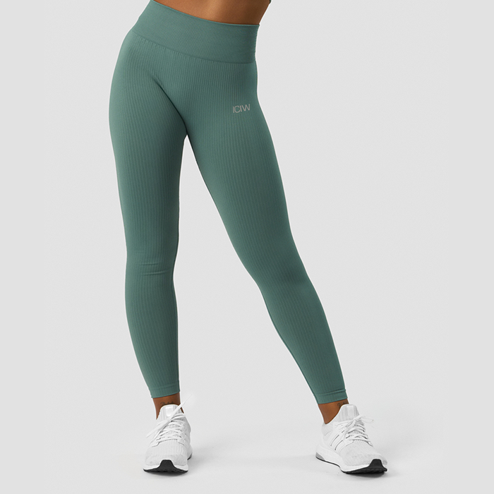 Ribbed Define Seamless Tights, Sea Green