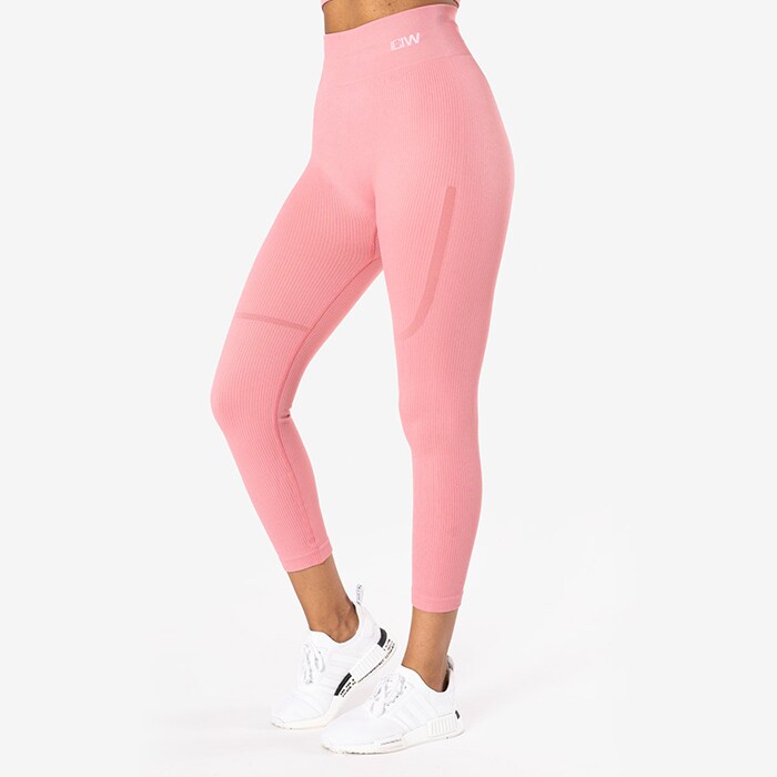 Ribbed Seamless Tights, Dusty Rose