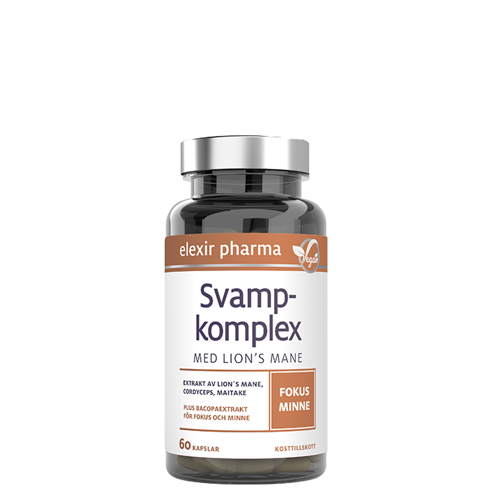 Elexir Pharma Svampkomplex med Lion´s Mane 60 Kapslar