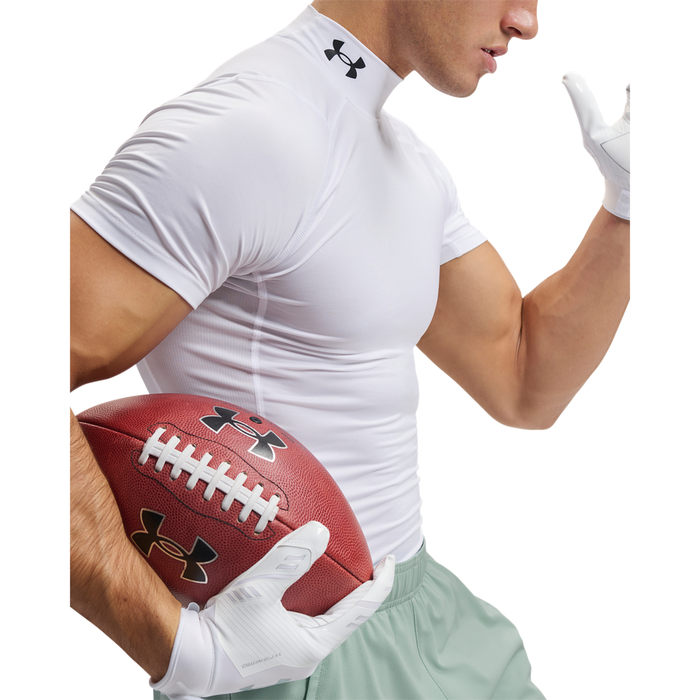 UA HG Armour Comp Mock SS White