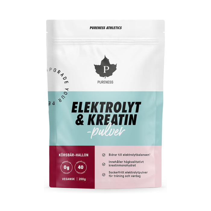 Elektrolyt & Kreatin -pulver K&ouml;rsb&auml;r-Hallon 200 g K&ouml;rsb&auml;r Hallon