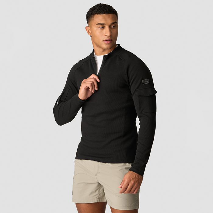 Shourai 1/4 Zip Longsleeve, Black 11180
