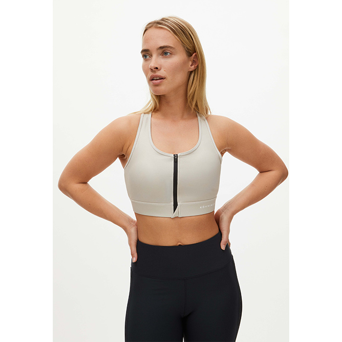 Front Zip Sportsbra, Oatmeal