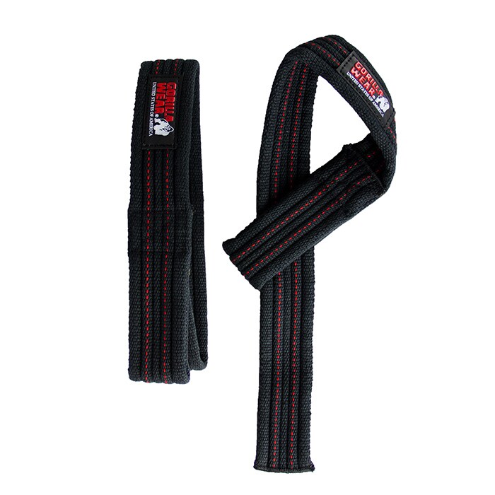 Gorilla Wear Gear Hardcore Lifting Straps black/red