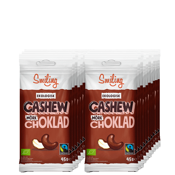 20 x Smiling Cashew Mörk Choklad 45 g