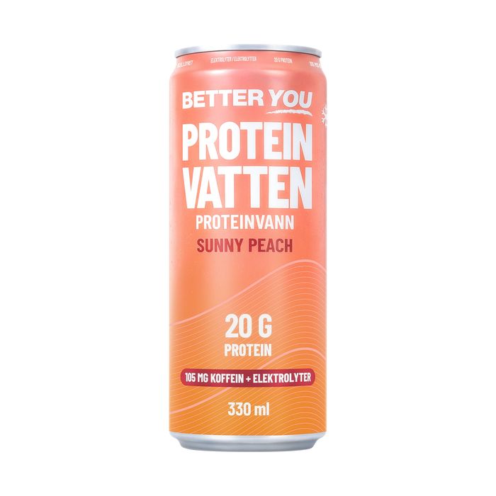 Proteinvatten 330 ml Sunny Peach Koffein+Elektrolyter - 330ml
