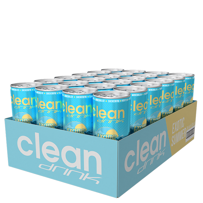 24 x Clean Drink,330 ml,Strawberry/Cherry Sunset