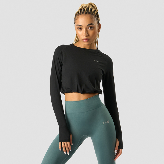 Define Cropped Adjustable Long Sleeve Black