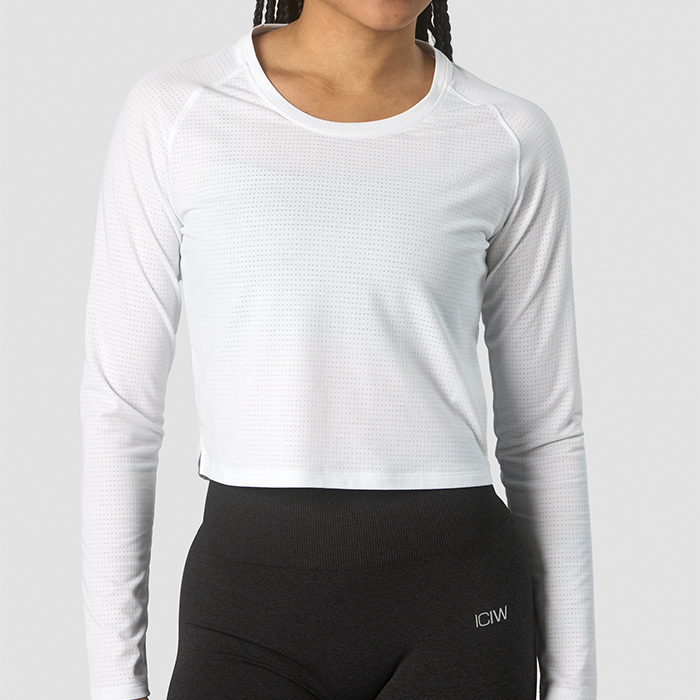 ICANIWILL Stride Cropped Long Sleeve White