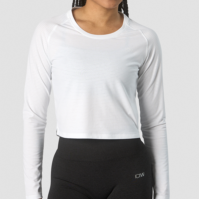 Stride Cropped Long Sleeve, White
