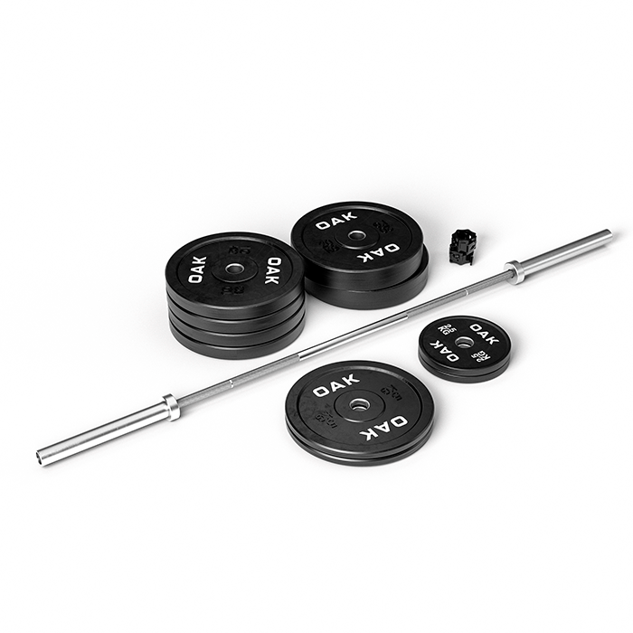 Oak Olympic Bar and Bumper Set, 95 kg