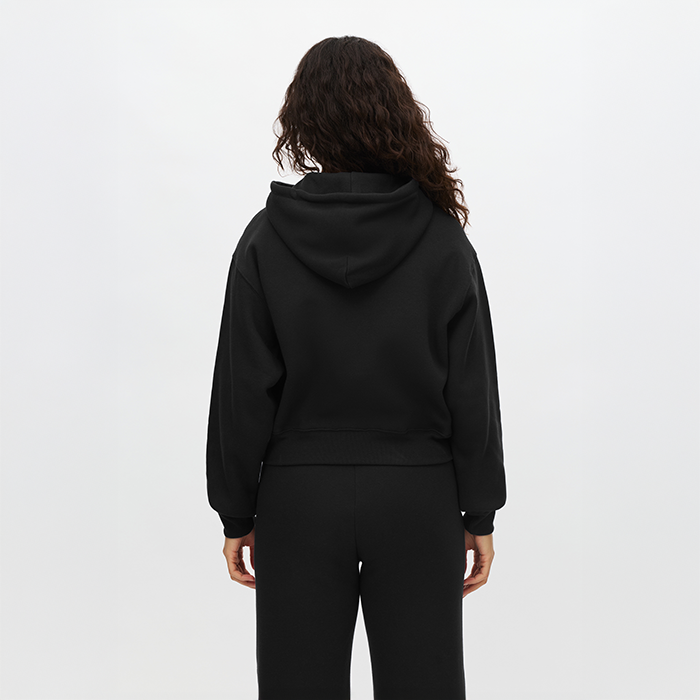 Base Hoodie med Dragkedja Svart