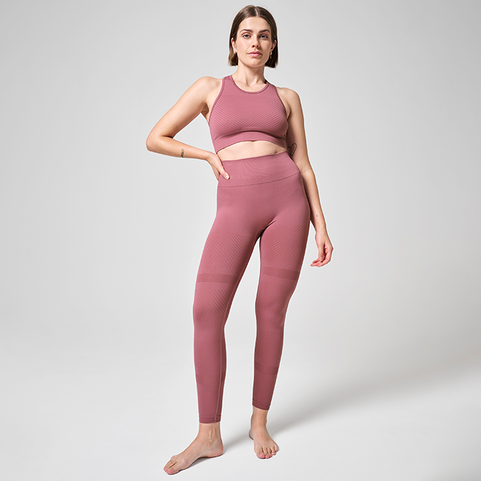 Läs mer om Essential Block Seamless High Waist Tights, Mineral Pink