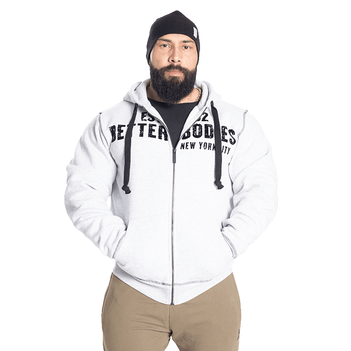 Better Bodies Graphic Hoodie Light Grey Melange