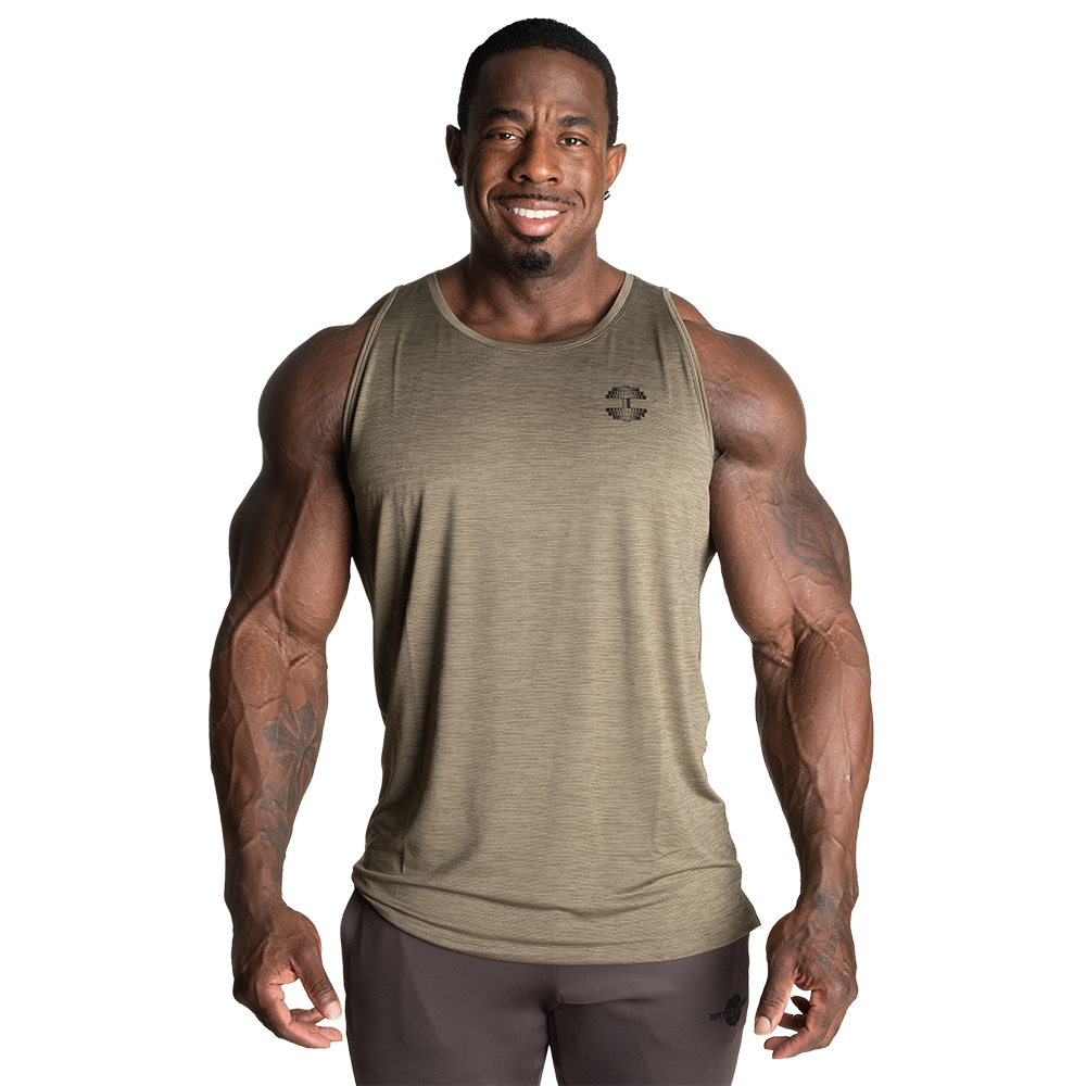 Läs mer om Essex Stripe Tank, Washed Green Melange