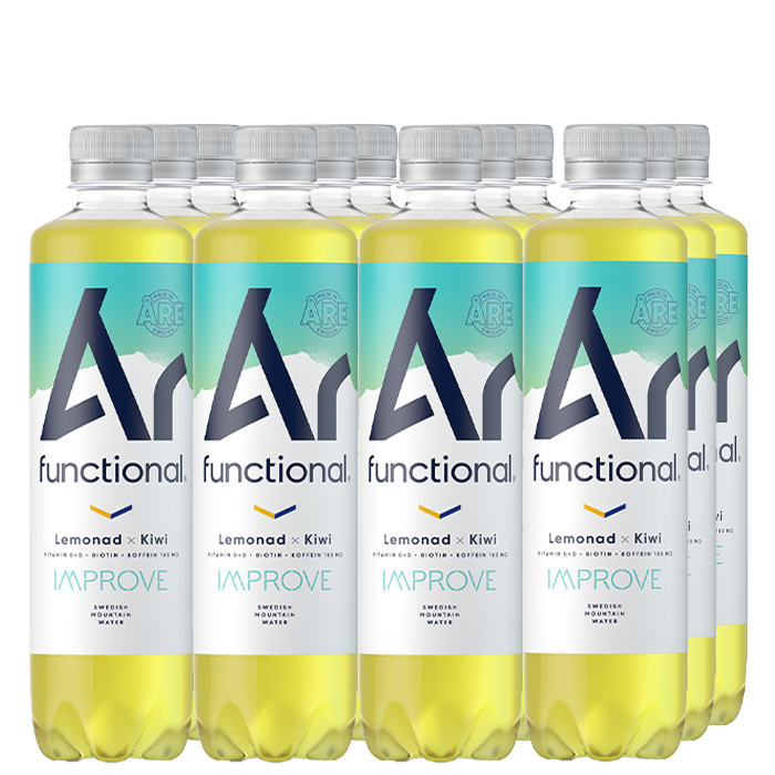12 x Ár functional, 500 ml, IMPROVE Lemonad/Kiwi, Koffein
