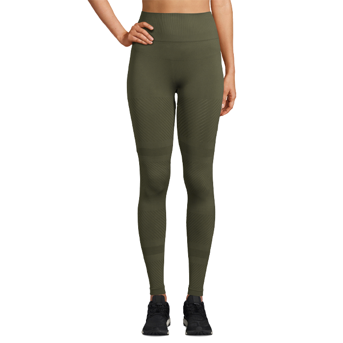 Seamless Blocked Tights Forest Green