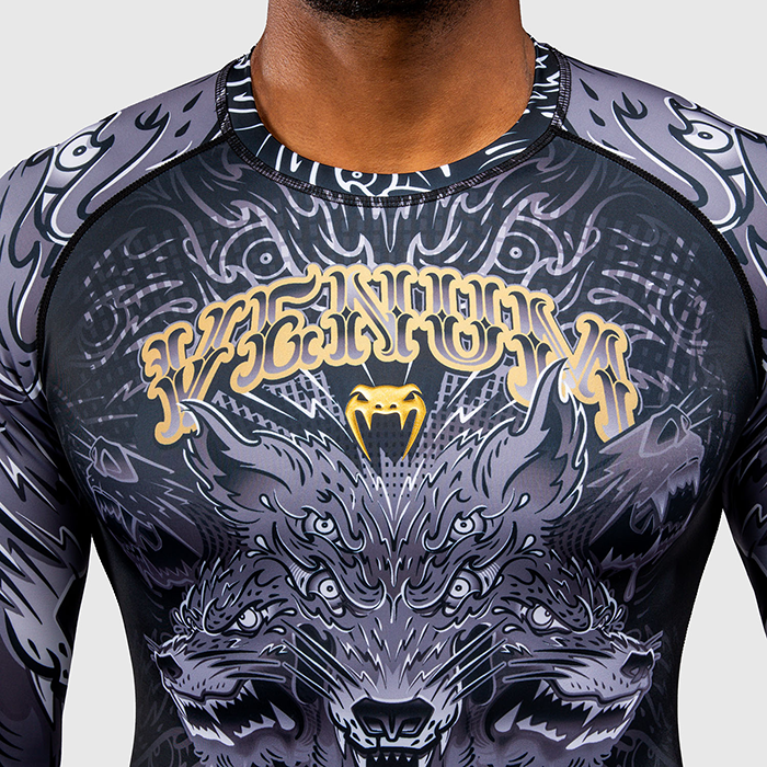 Venum Wolf Atak Rashguard L&aring;ng&auml;rmad Svart Gr&aring;