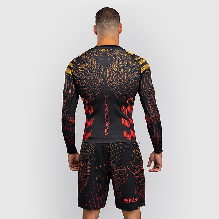 Venum Quetzal Fury L&aring;ng&auml;rmad Rashguard Svart R&ouml;d Orange
