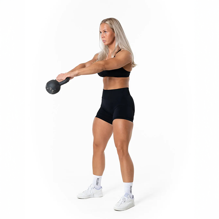 Aura Seamless Scrunch Shorts Svart