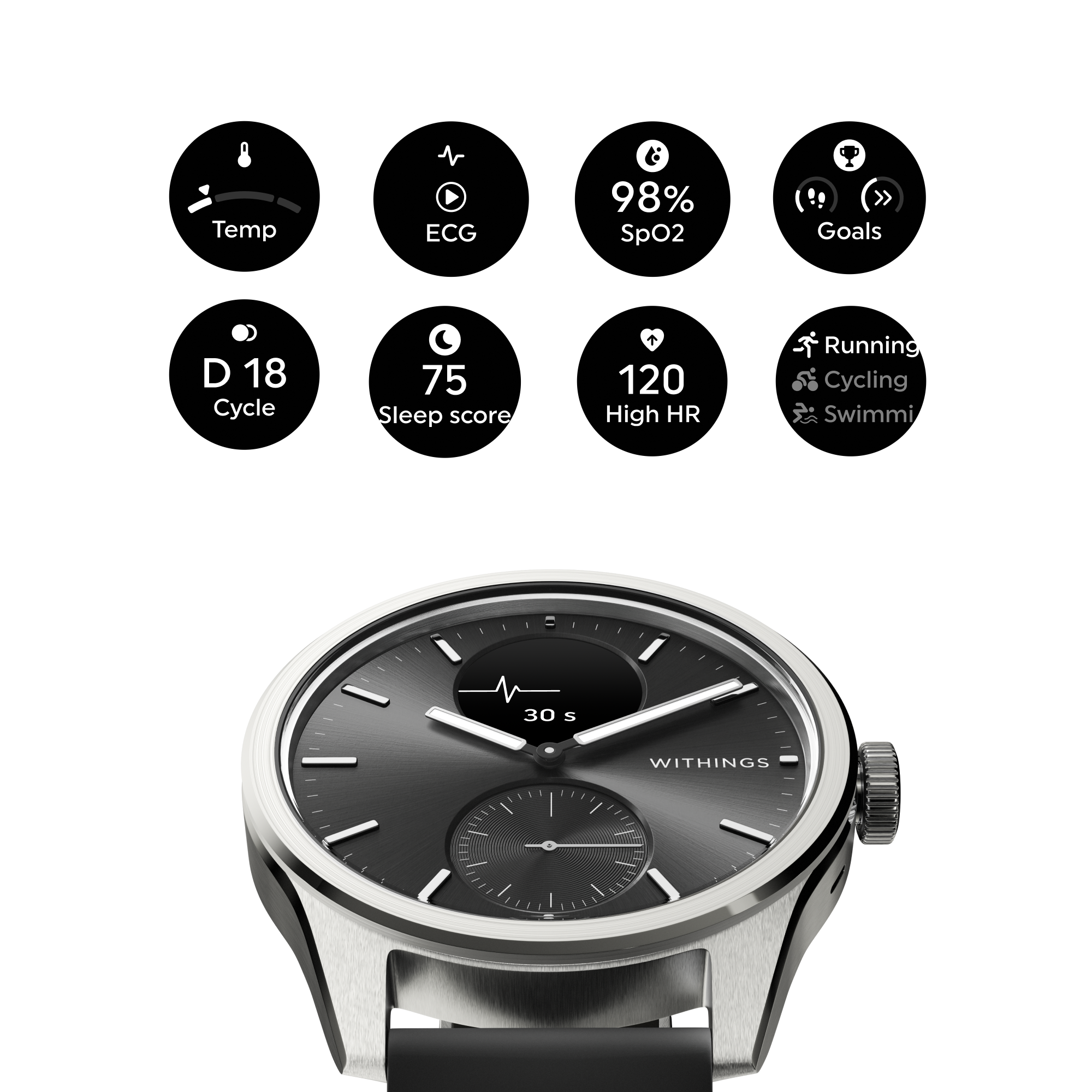 Tr&auml;ningsklocka Scanwatch 2 42mm Black