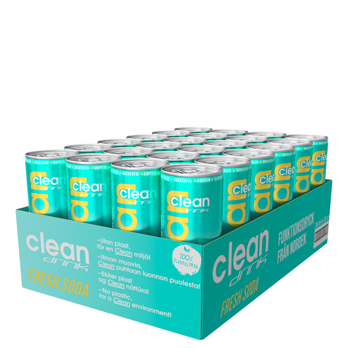 24 x Clean Drink 330 ml Fresh Soda