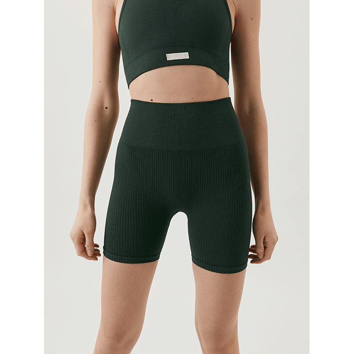 STHLM Seamless Rib Shorts Deep Forest