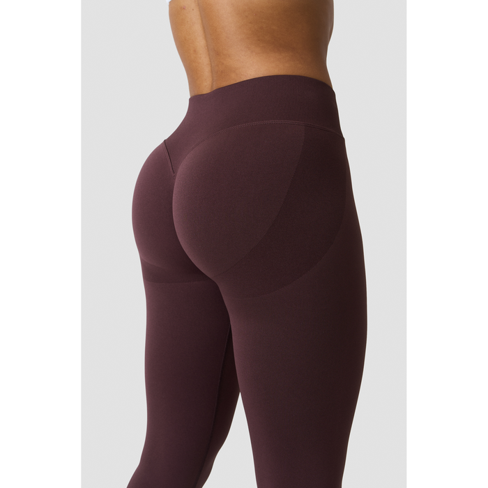 Smooth Seamless V-formade Tights Mid Rise Brun