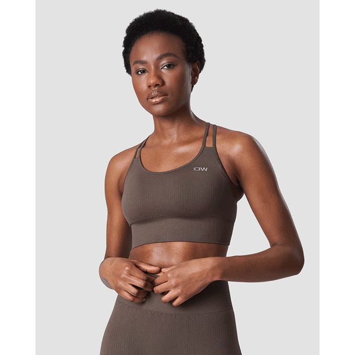 Ribbed Define Seamless Sports Bra Dark Sand