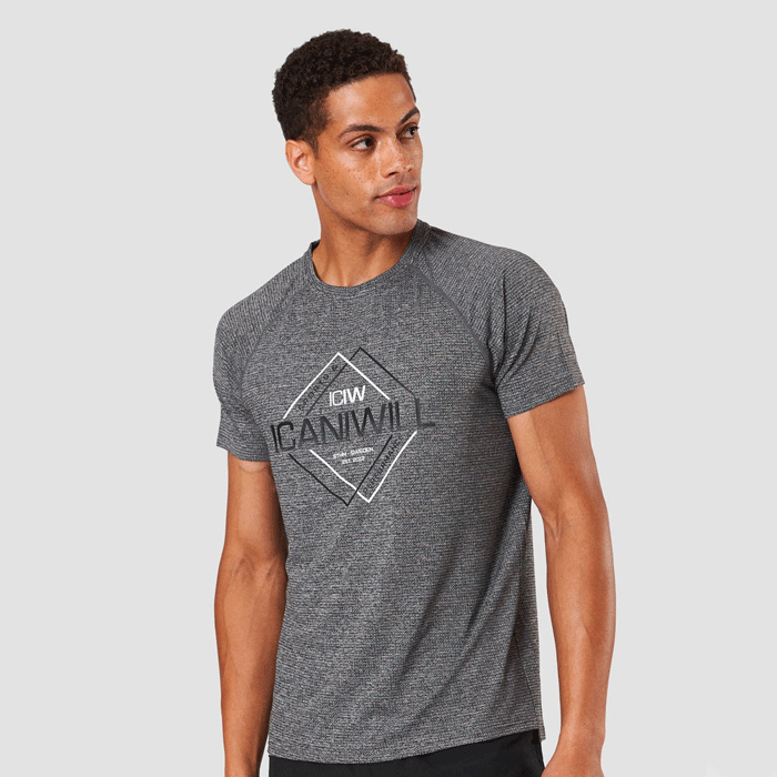 Bild av Training Mesh Graphic Tee, Grey Melange