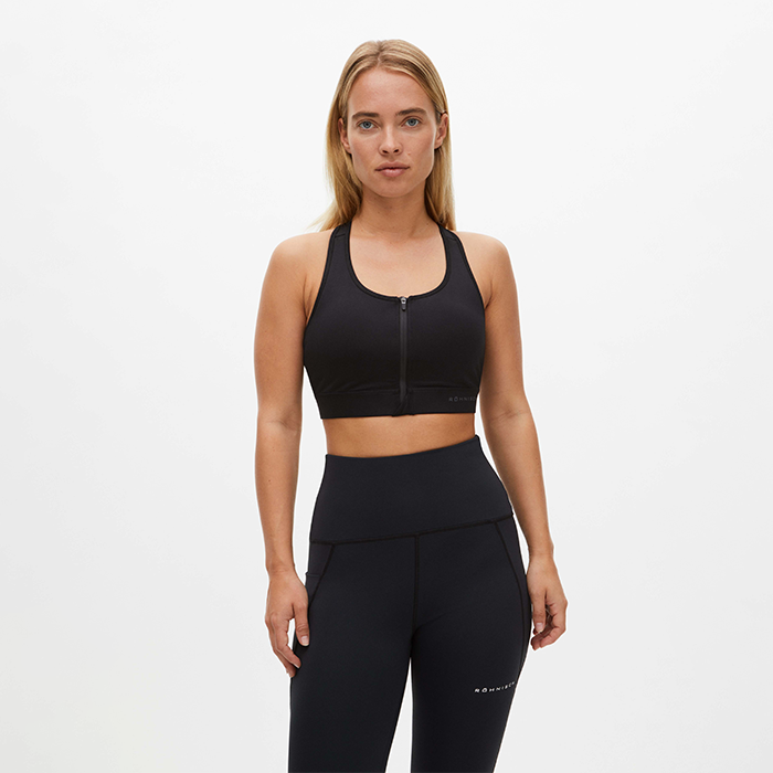 Front Zip Sportsbra,Black