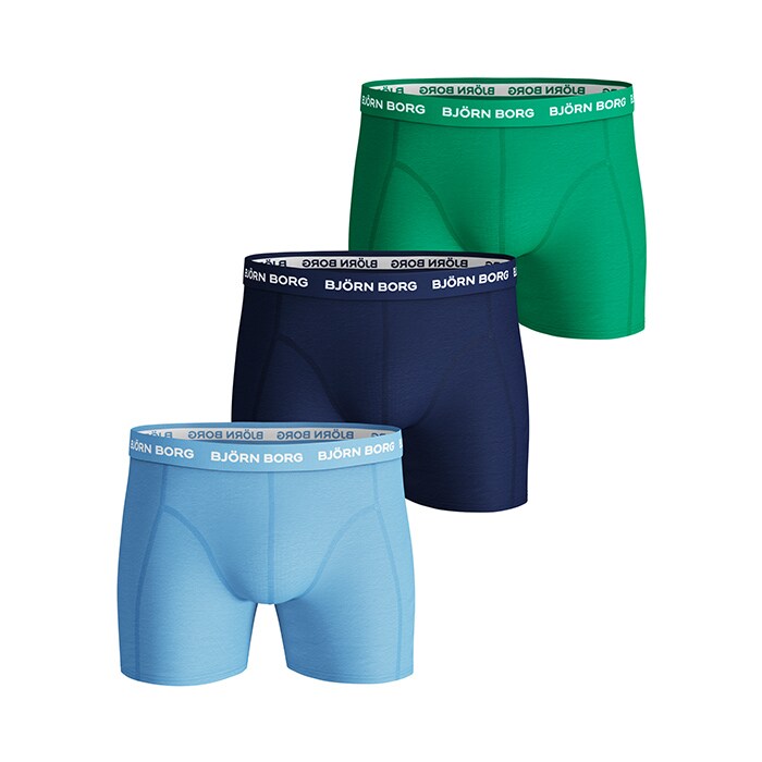3-Pack Seasonal Solid Sammy Shorts, Placid Blue